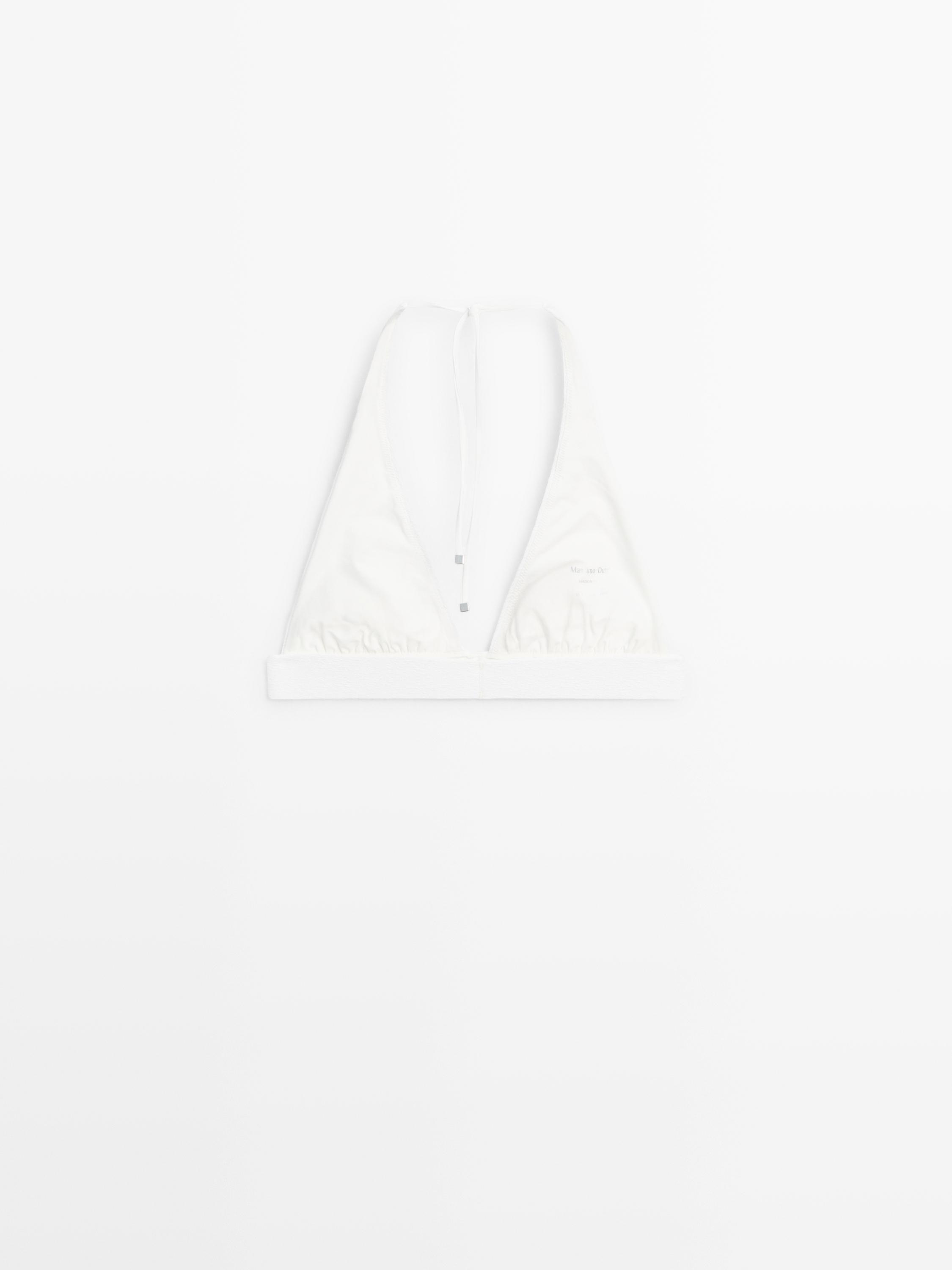 Haut de bikini triangle texturé