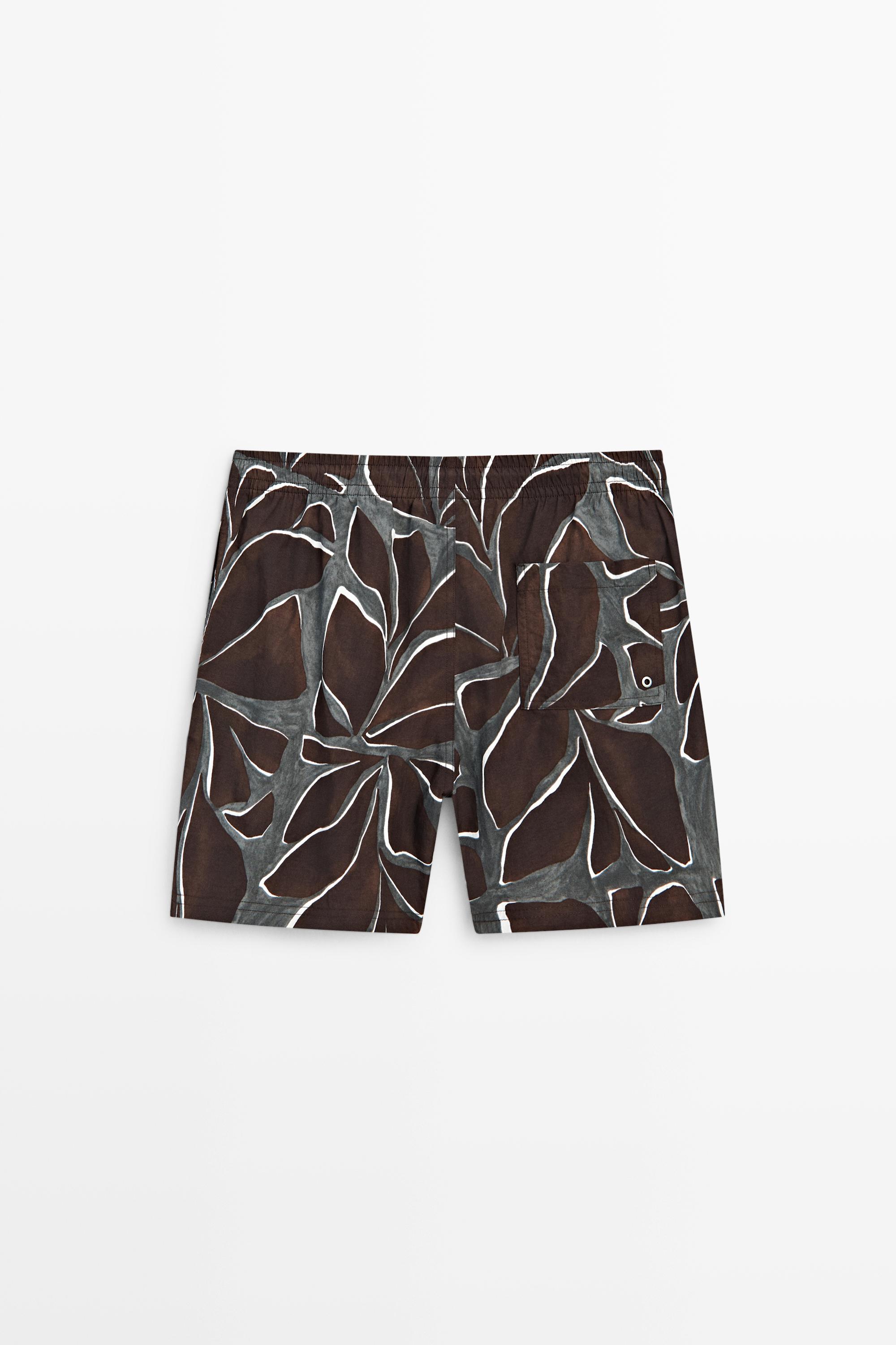 Short de bain imprimé tropical