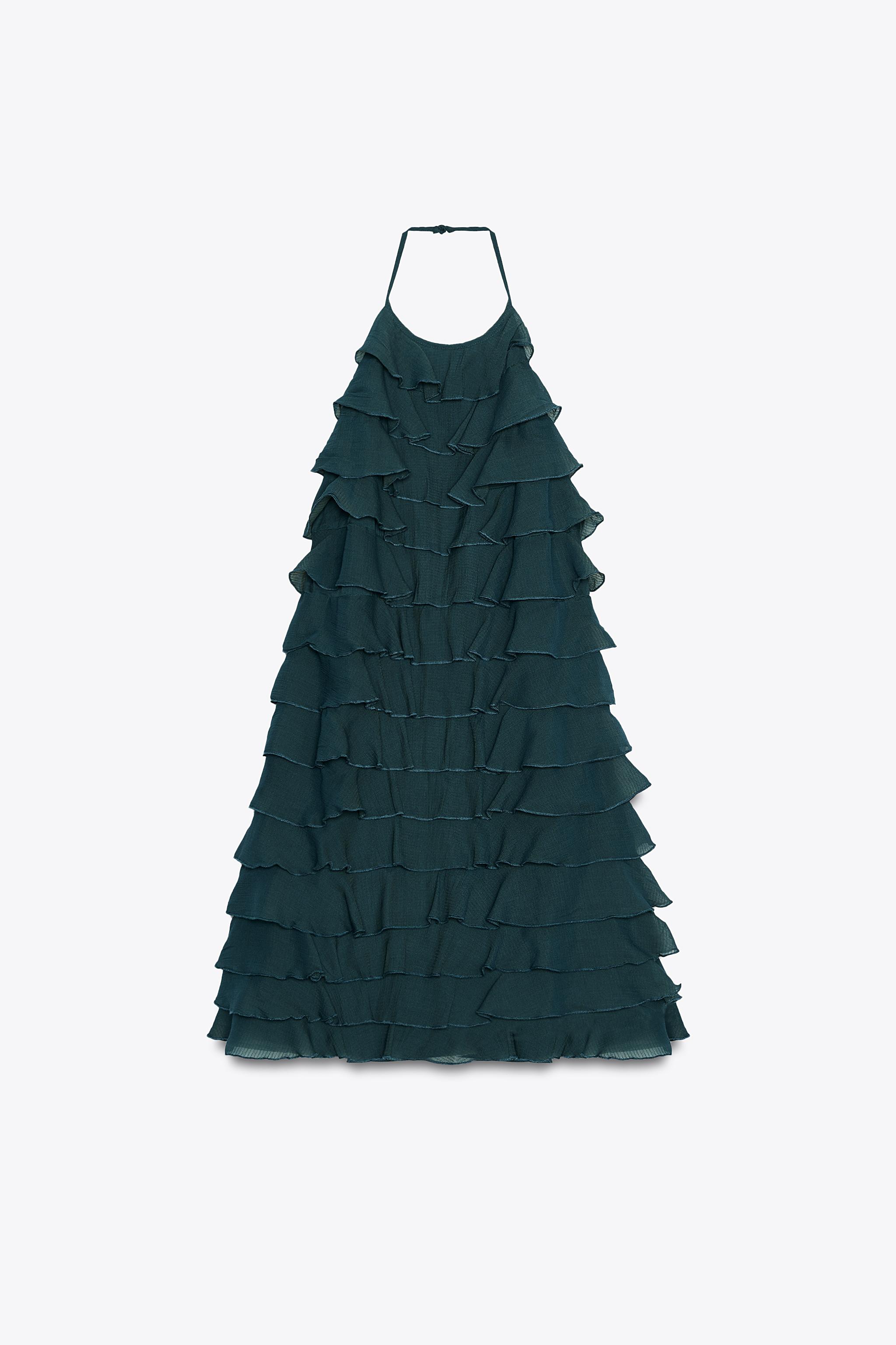 RUFFLED MINI DRESS - Green | ZARA South Africa