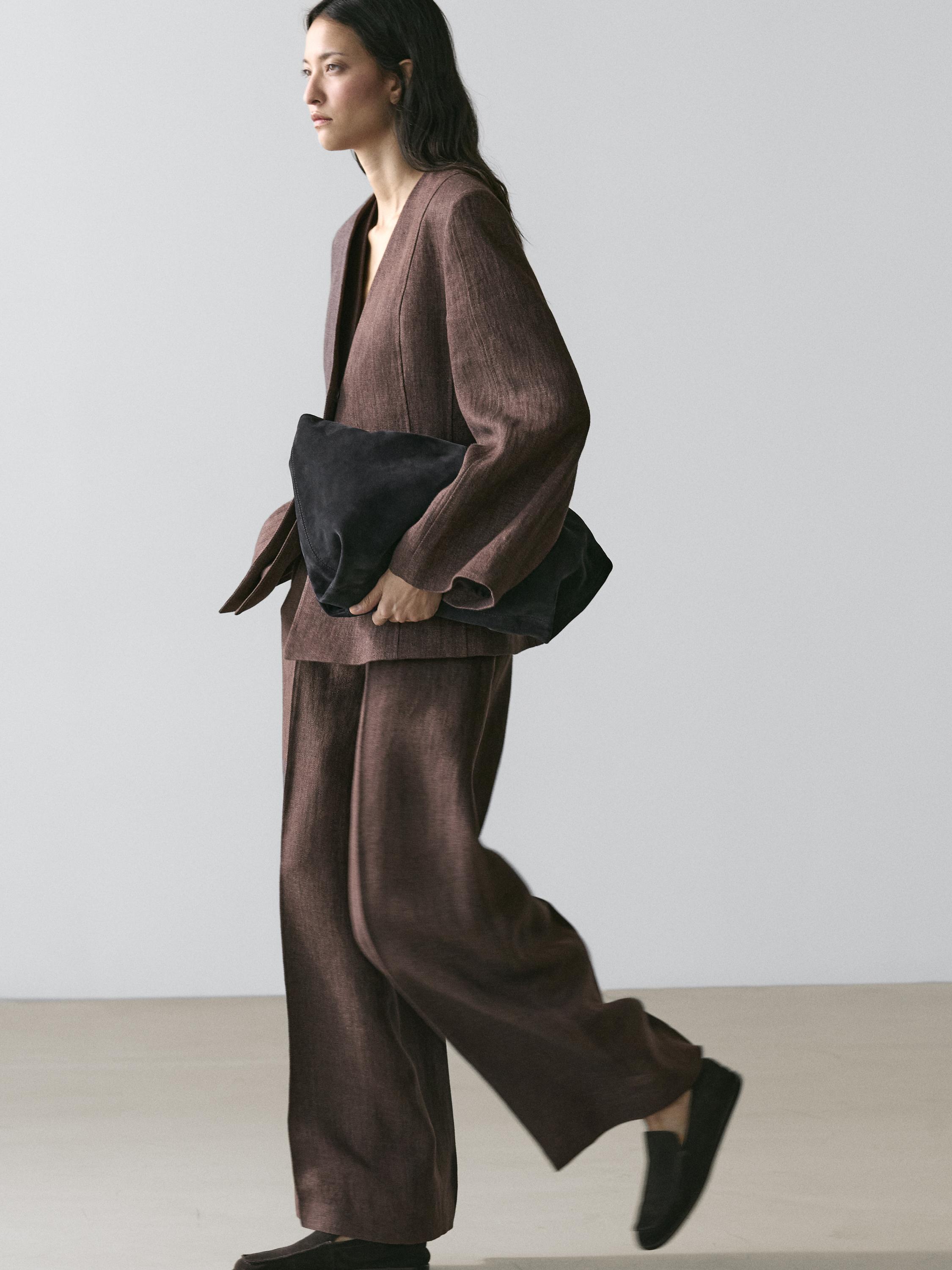 Veste sans revers 100% lin