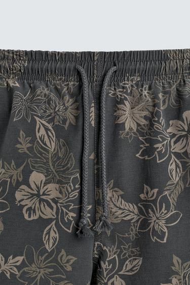 MAILLOT DE BAIN LONG À IMPRIMÉ FLORAL - Gris de Zara - Image 7