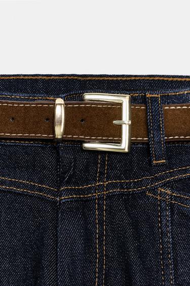 JEAN Z1975 STRAIGHT SLIM TAILLE MOYENNE CEINTURE - Bleu de Zara - Image 8