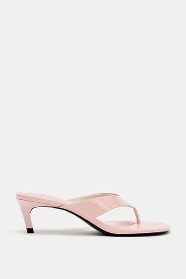 SANDALIA TACÓN PIEL - Rosa de Zara - Imagen 0