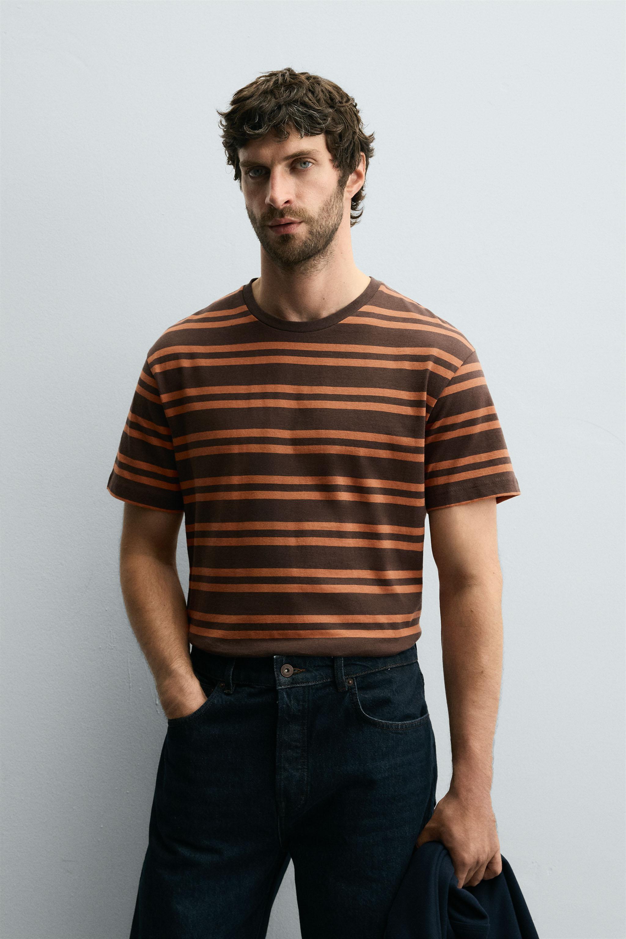 ★ドイツ発*ZARA*新作*DOUBLE STRIPED Tシャツ★ STRIPED DOUBLE HEM T-SHIRT - Blue | ZARA Mexico
