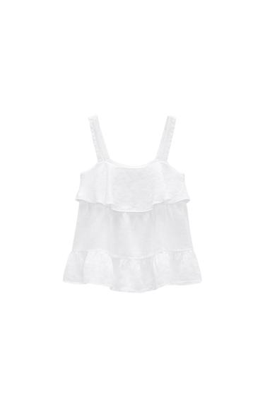 RUFFLED LINEN TOP