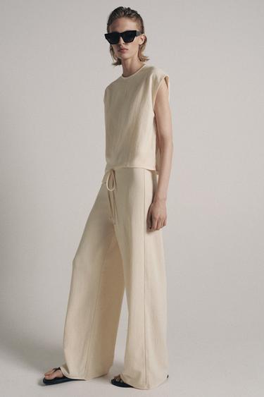 RUSTIC SLEEVELESS TOP - Ecru by Zara - Image 3