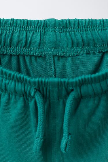 SPORTY JOGGING T-SHIRT AND BERMUDA SHORTS SET - Green / Ecru by Zara - Image 3