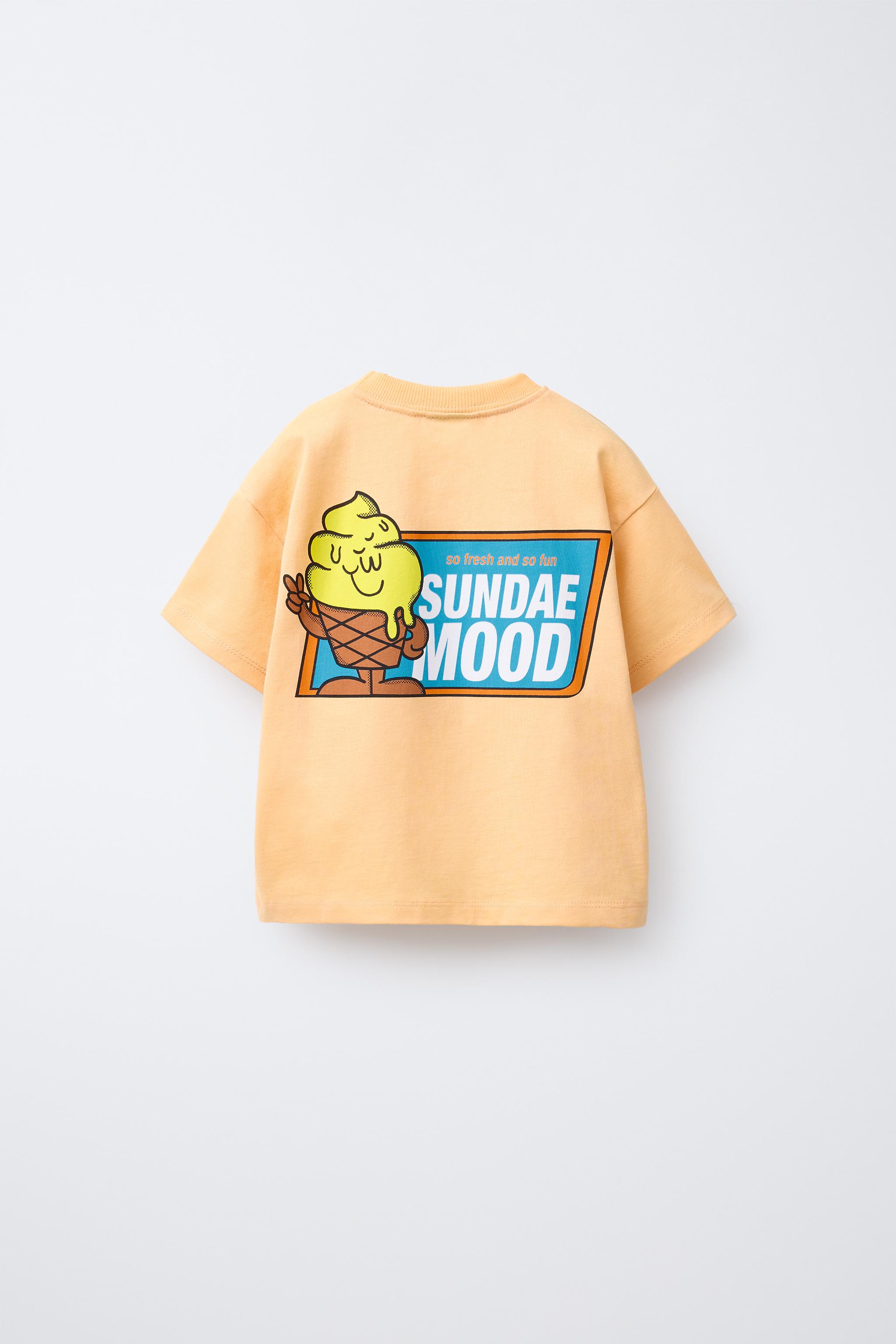 ICE CREAM PRINT T-SHIRT - Light orange | ZARA United States