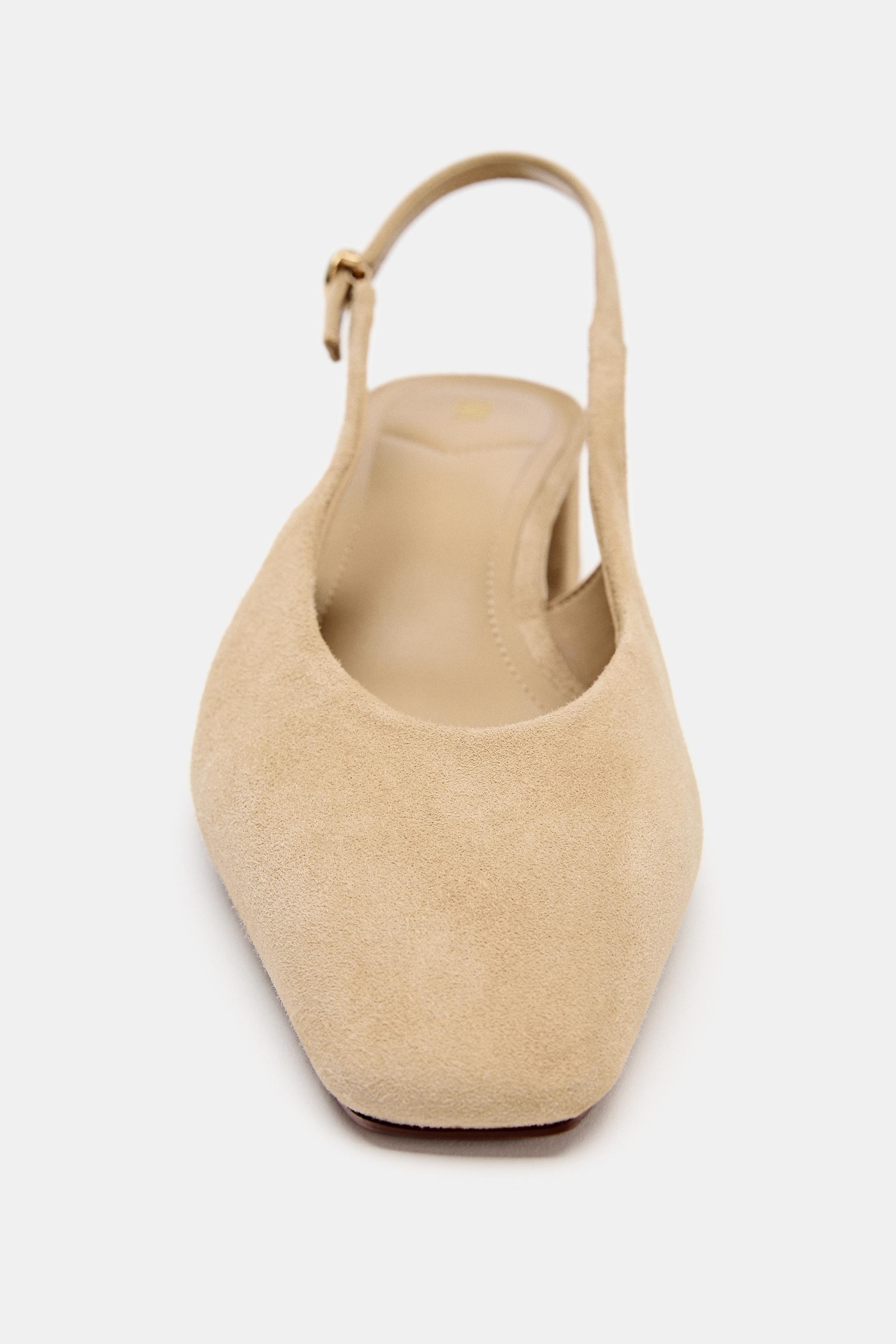 SPLIT SUEDE SLINGBACK SHOES