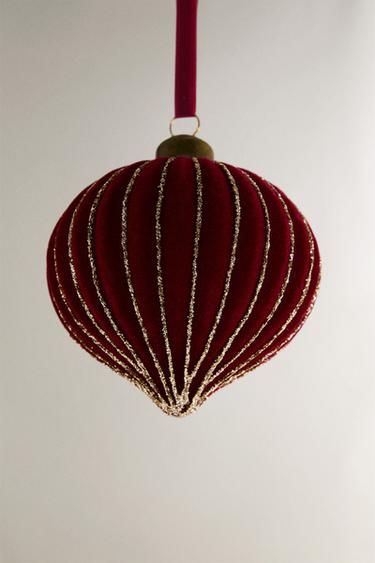 VELVET DIAMOND CHRISTMAS TREE DECORATION - Burgundy by Zara - Image 3