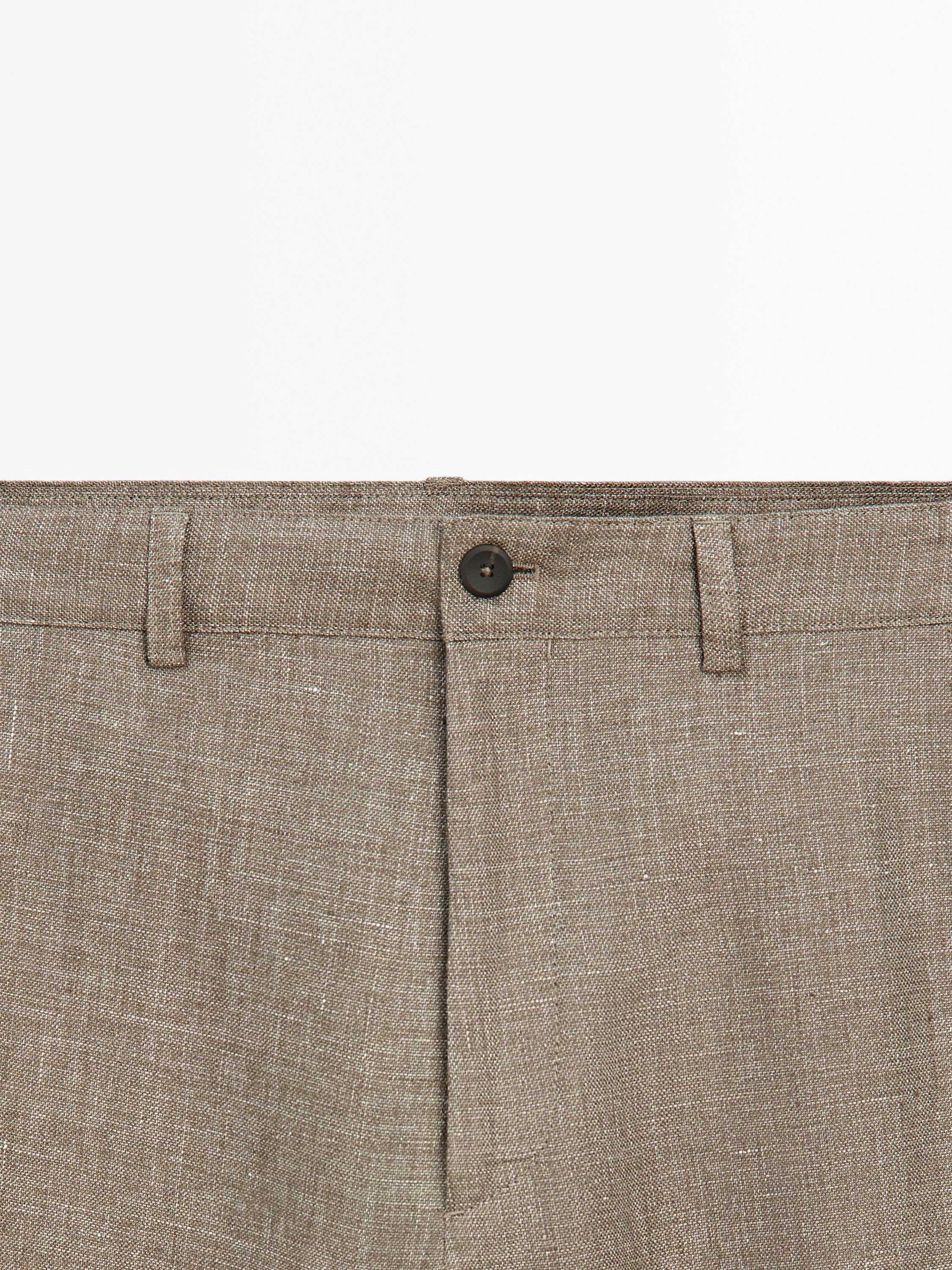 Straight-leg linen trousers