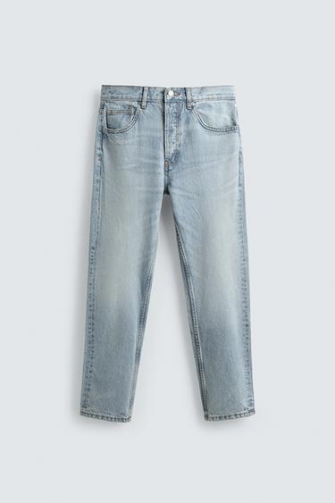 SLIM FIT CROPPED JEANS - Light blue by Zara