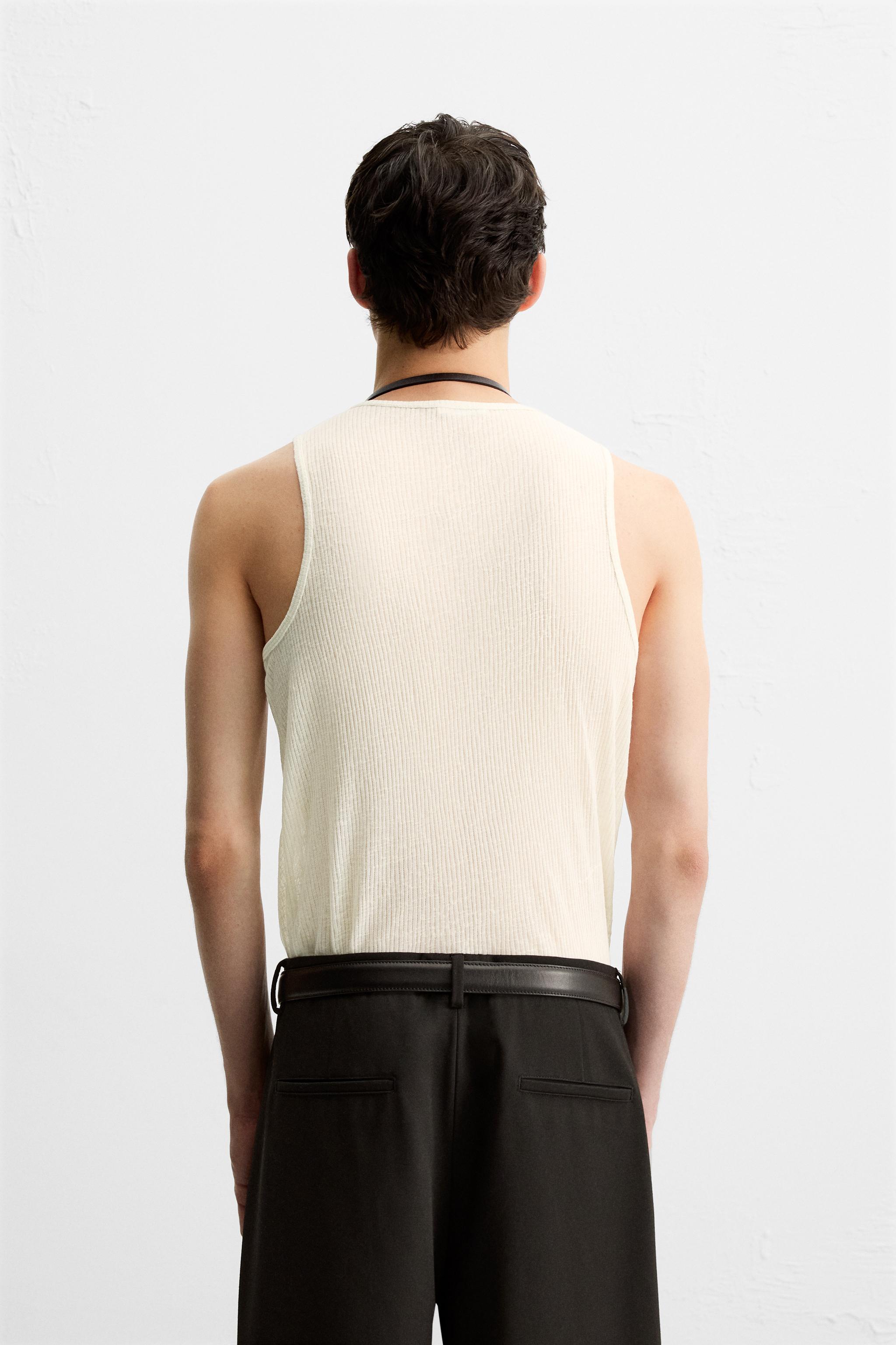 T-SHIRT DÉBARDEUR SEMI-TRANSPARENT