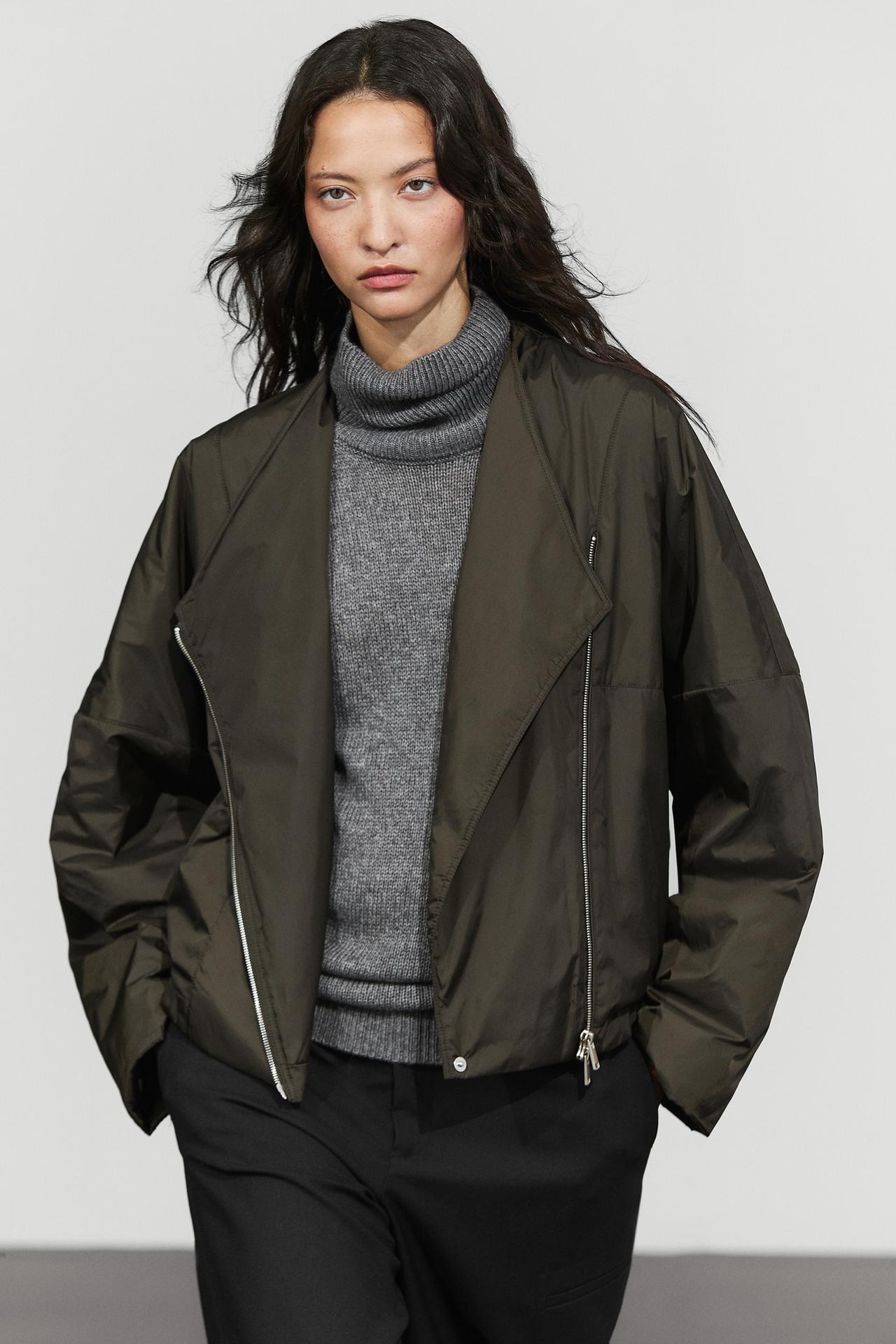 Lightweight quilted bomber jacket — Khaki