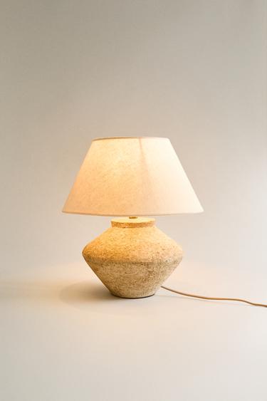 LAMPE DE TABLE BASE FAÏENCE MOYENNE - écru-blanc de Zara - Image 1
