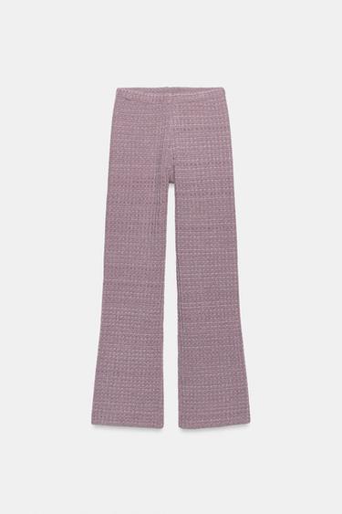 STRETCH TEXTURED TROUSERS - Purple by Zara - Image 3