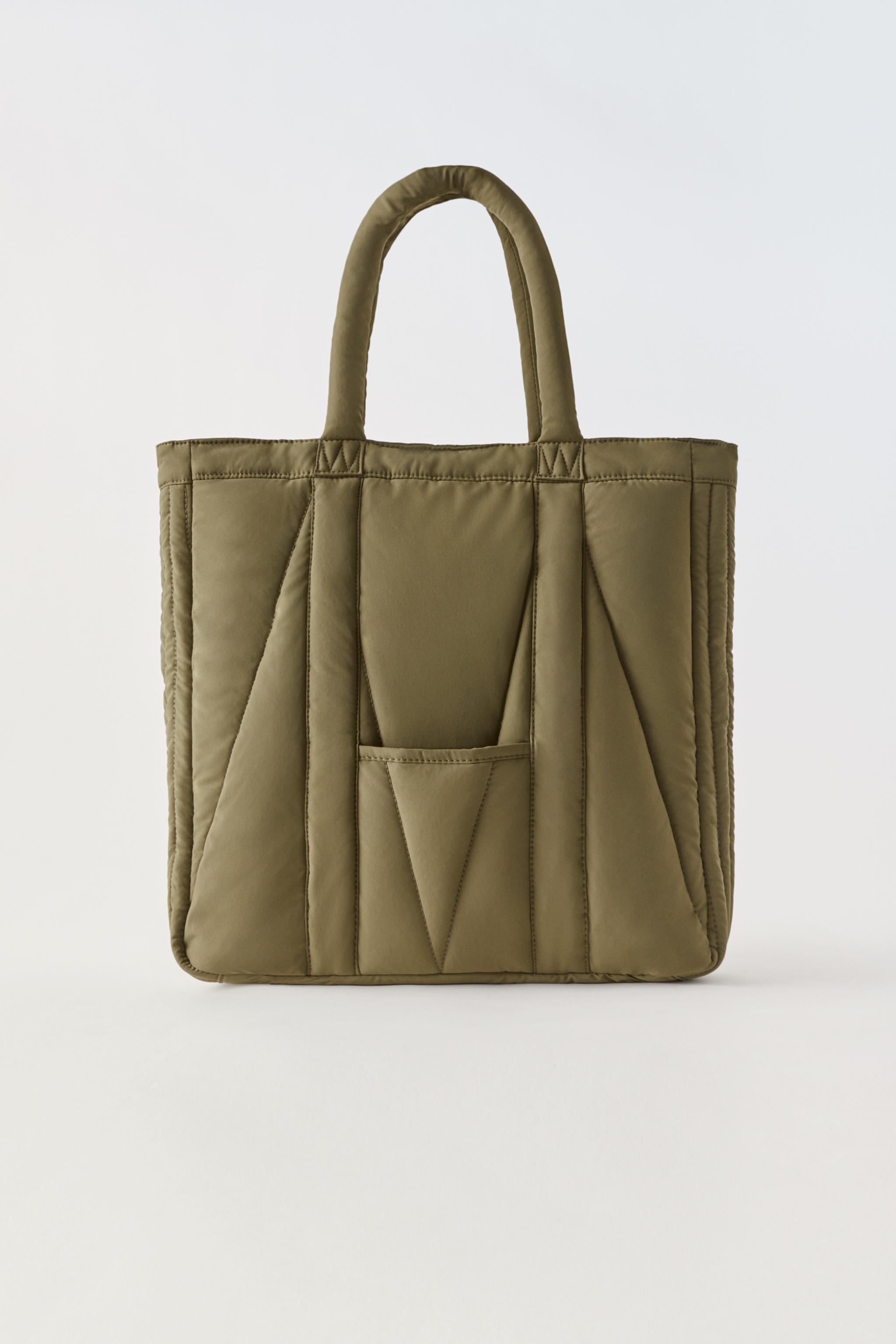 Zara quilted best sale tote bag