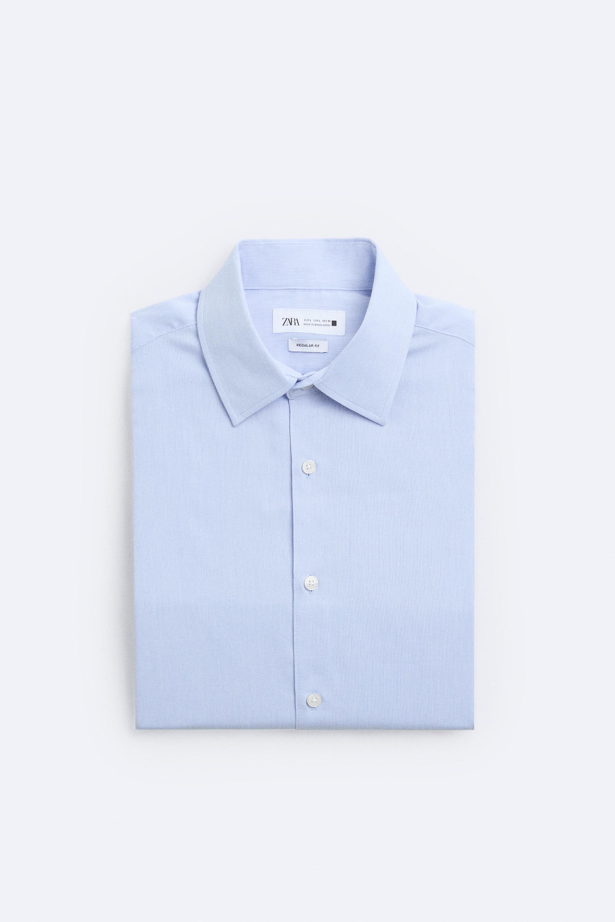 TEXTURED COTTON BLEND SHIRT - White