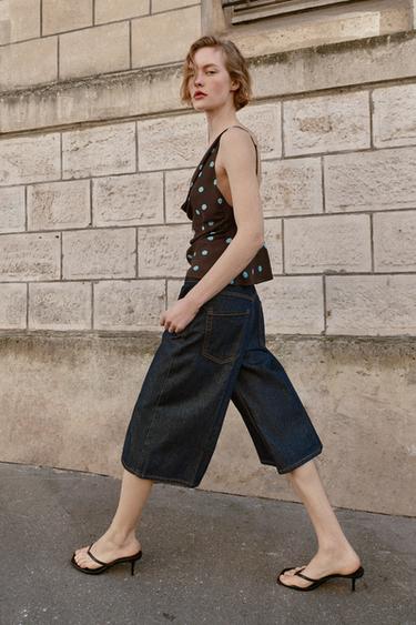 LEATHER STRAPPY HEEL SANDALS - Black by Zara