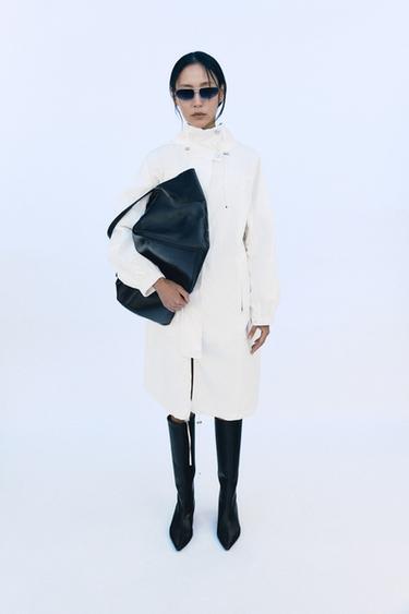 ZWコレクション マルチポジション フード付きオーバーサイズパーカホワイトZaraのZWコレクション マルチポジション フード付きオーバーサイズパーカ - ホワイト