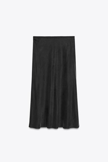 FALDA MIDI ZW COLLECTION - Negro de Zara