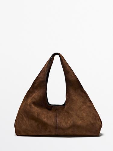 Bolso medio lady piel serraje - Oro de Zara
