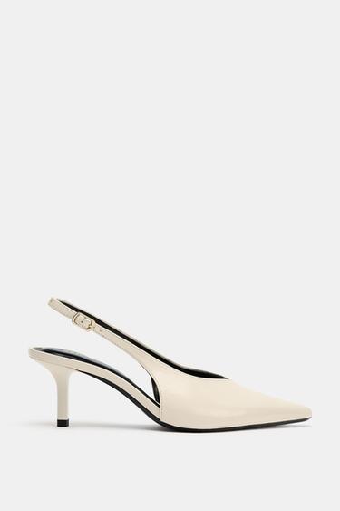 HIGH-HEEL SLINGBACK SHOES - Ecru by Zara