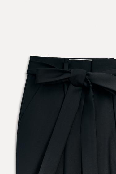 50TH ANNIVERSARY WOOL-BLEND TROUSERS WITH BELT - Black by Zara - Image 4