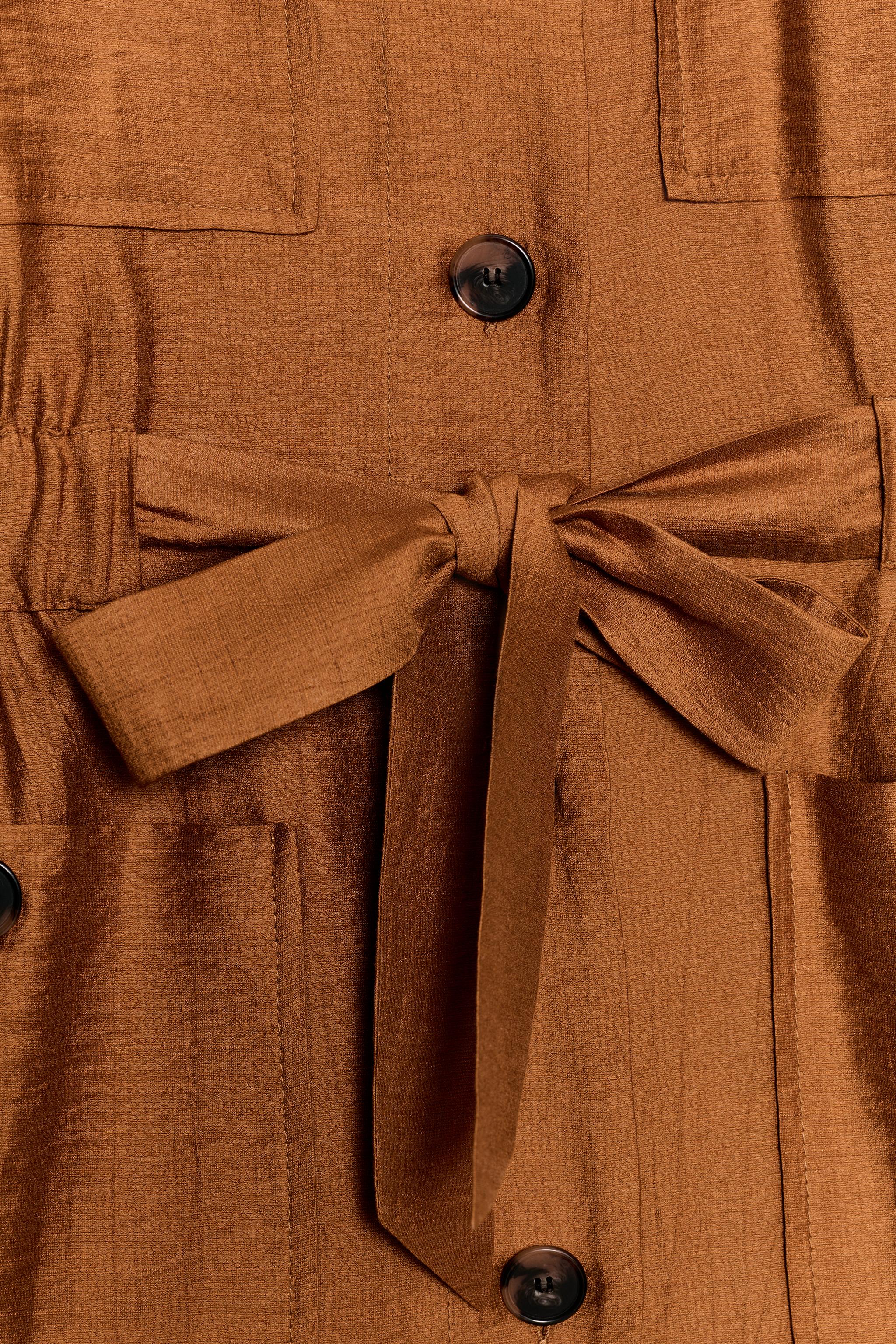 BELTED LINEN SAFARI JACKET