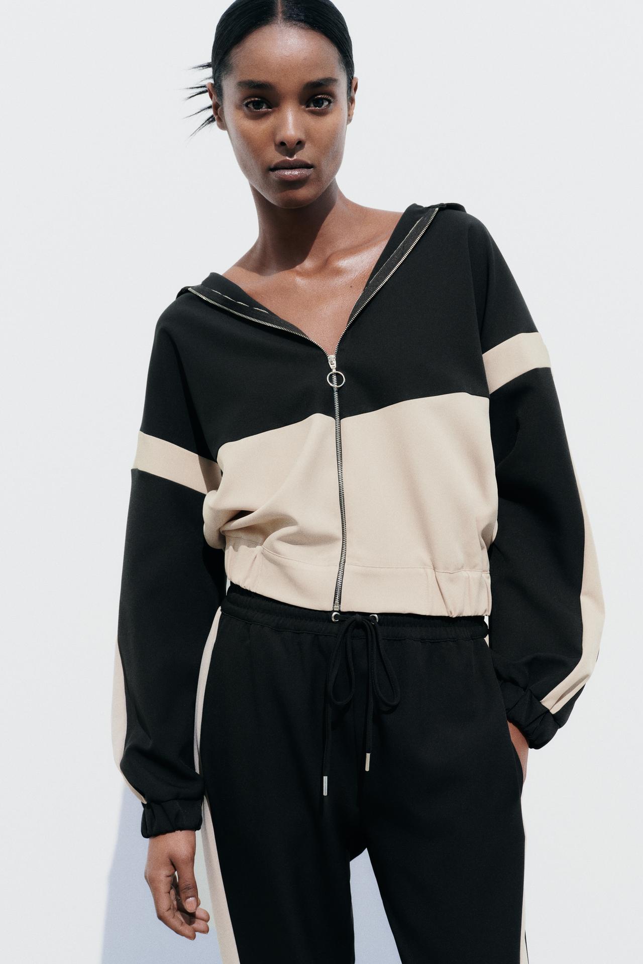 COLOUR-BLOCK HOODED JACKET