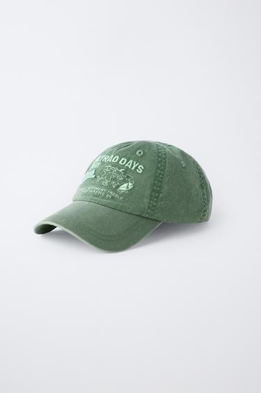 EMBROIDERED LOGO CAP - Dark green by Zara - Image 1
