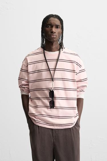 STRIPED T-SHIRT - Pink by Zara
