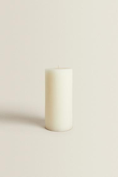 LONG DECORATIVE CYLINDRICAL CANDLE - White by Zara - Image 2