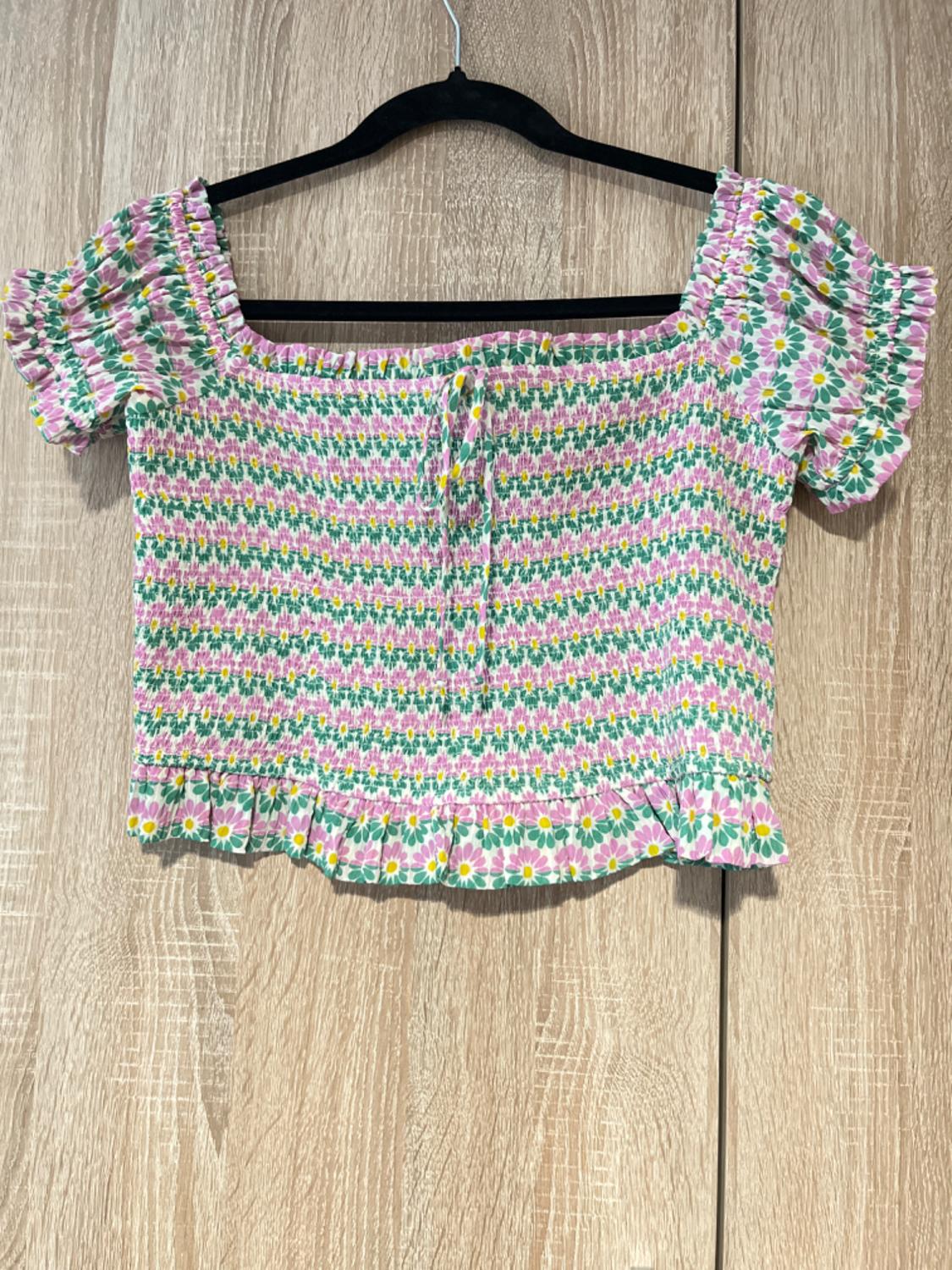 SMOCKED PRINT TOP