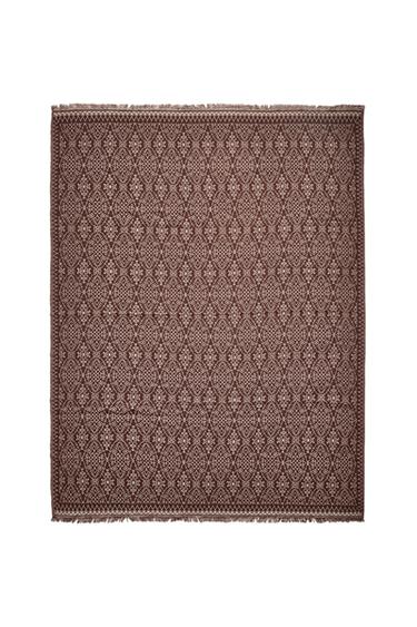 MANTA DE JACQUARD - Marrom da Zara
