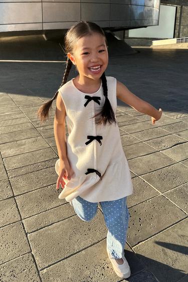 ĐẦM DỆT KIM ĐÍNH NƠ NHỎ - Màu nâu nhạt/Đen từ Zara