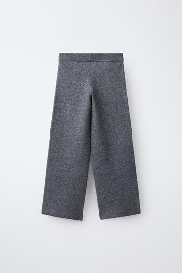 WIDE-LEG KNIT PANTS — Anthracite grey 2