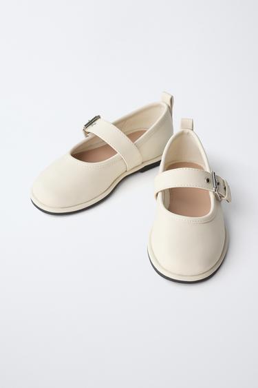 BUCKLE BALLET FLATS - White by Zara - Image 2