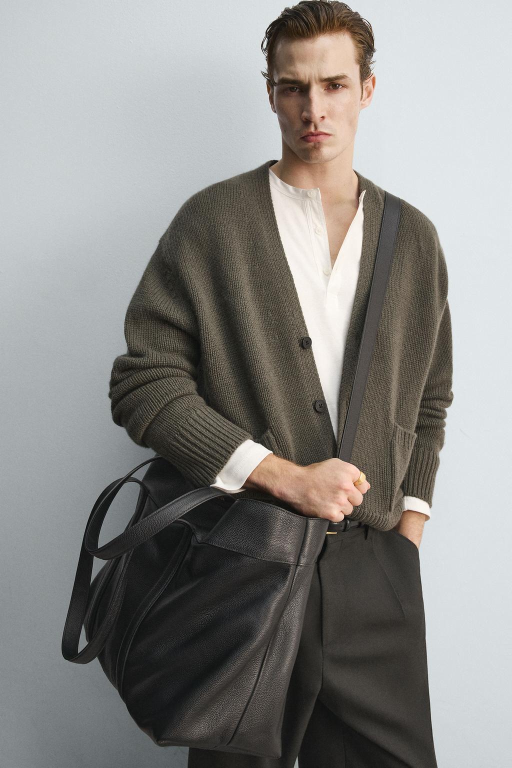 ZARA LEATHER SHOPPER BAG