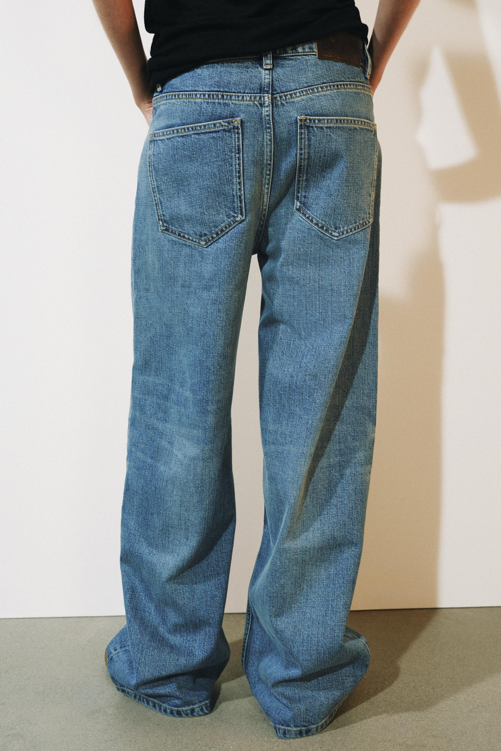 Zara ZW COLLECTION RELAXED FIT GENİŞ PAÇA DÜŞÜK BEL JEAN görsel 3