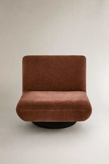VELVET SWIVEL ACCENT CHAIR - Dark pink by Zara - Image 0