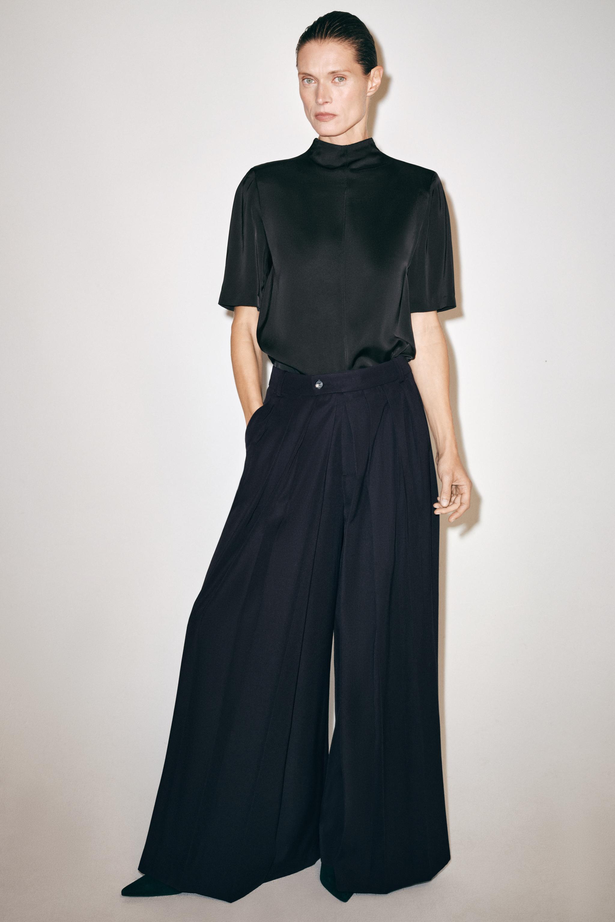 ZW COLLECTION VOLUME PANTS - Navy blue | ZARA Canada