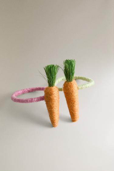 PACK OF JUTE CARROT NAPKIN RINGS (PACK OF 4) - Orange by Zara - Image 3