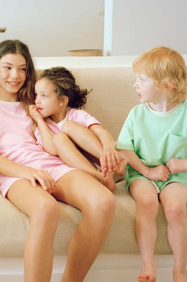AGES 6-14/ PLAIN POCKET PYJAMAS - Pink by Zara