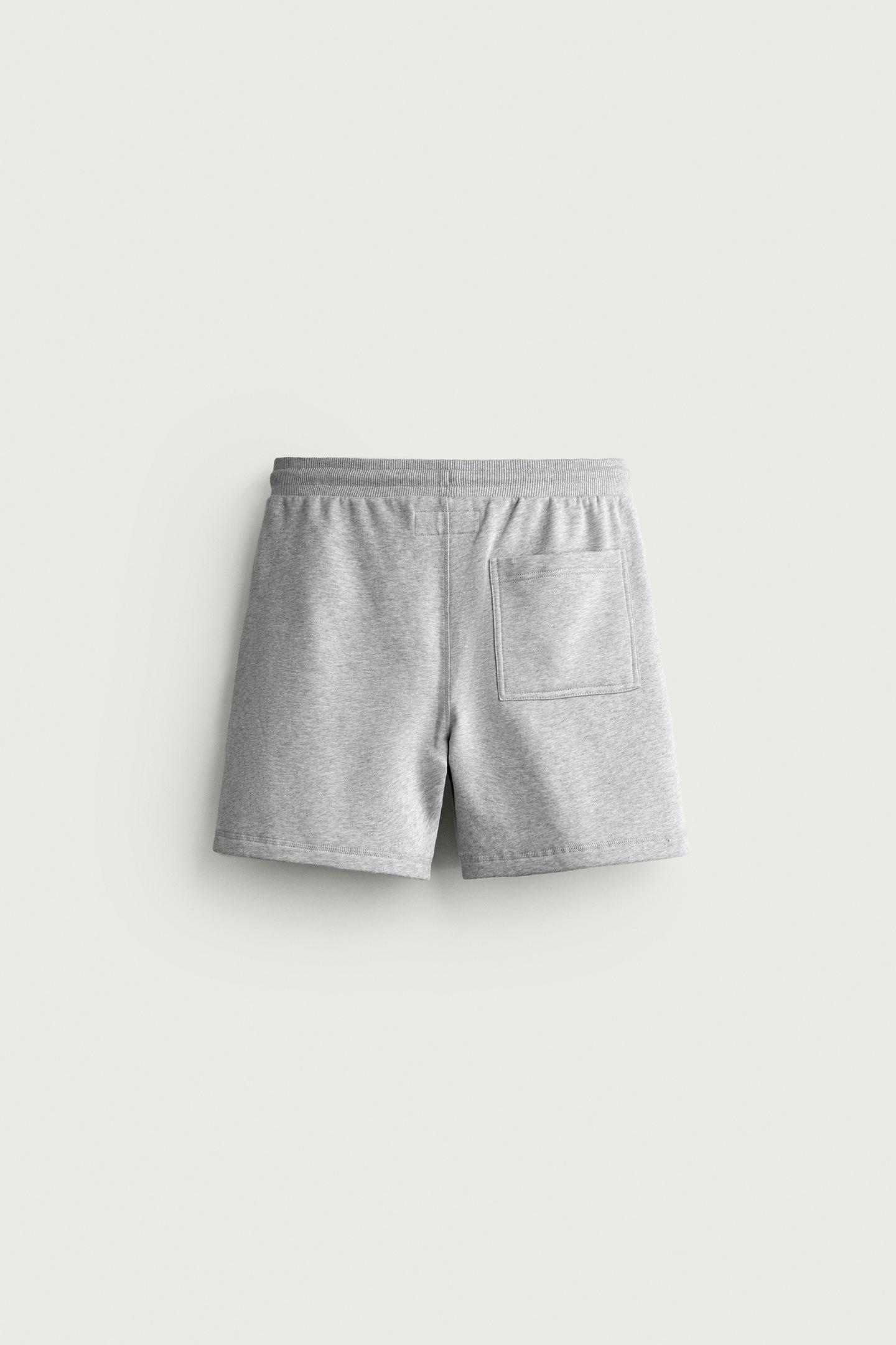Мужские шорты Zara 0FR. Paris X ZARA Embroidered Bermuda, цвет: Серый меланжевый — фото 7