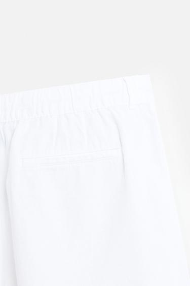 BERMUDA EN COTON ET LIN - Blanc de Zara - Image 8