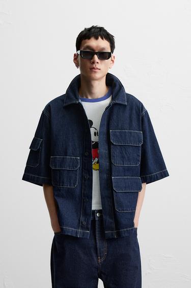 DENIM SHIRT WITH POCKETS - Blue by Zara