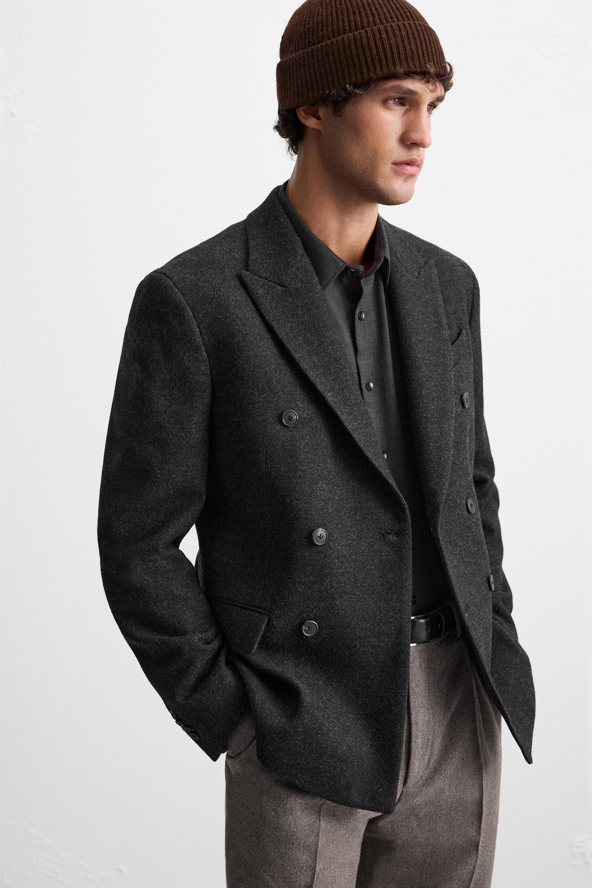 ボックスプリーツ ブレザースタイルワンピース - ダークグレー | ZARA Japan / 日本