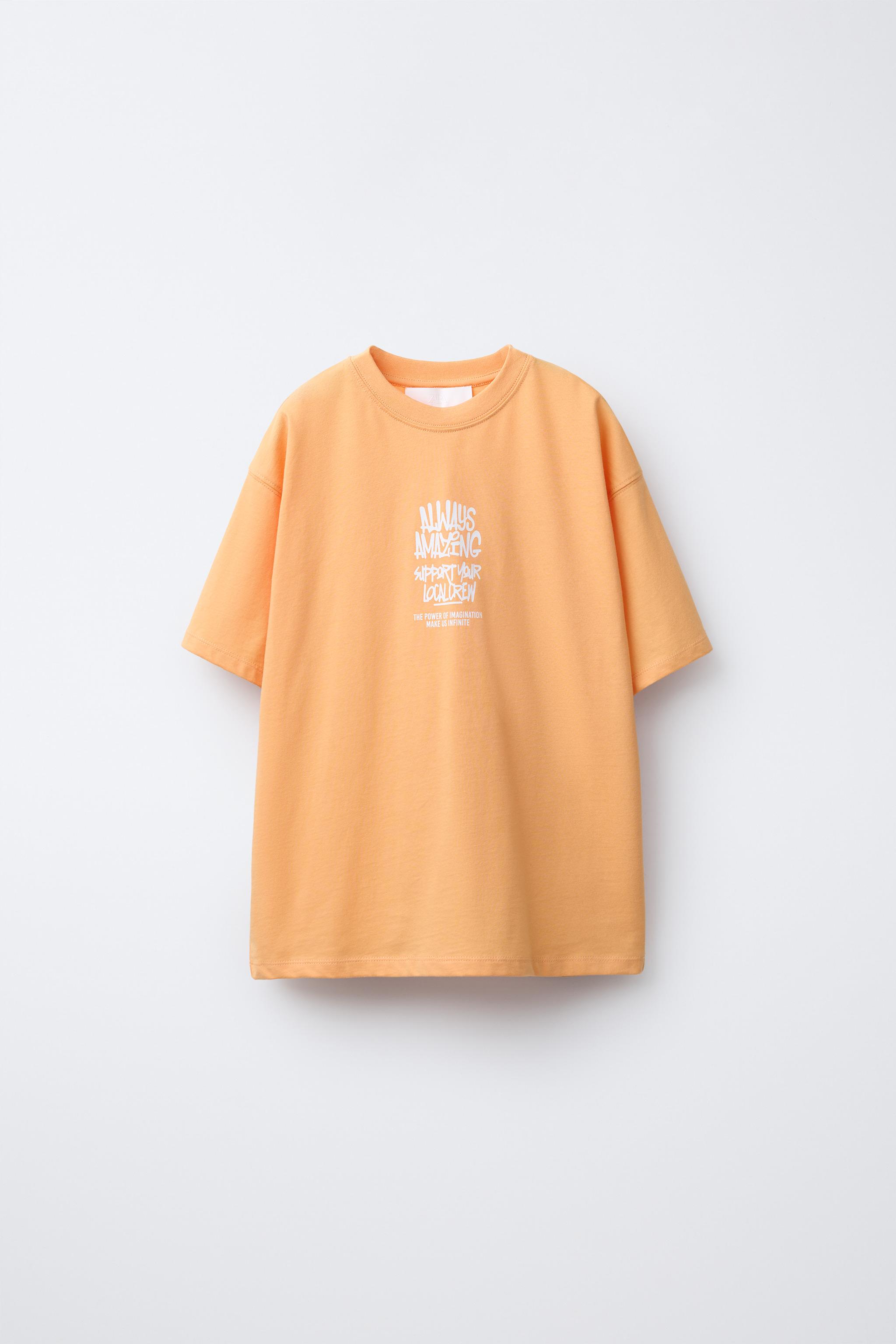 GRAFFITI PRINT T-SHIRT - Orange | ZARA South Africa