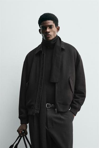 CAZADORA ACOLCHADA EFECTO ANTE - Negro de Zara